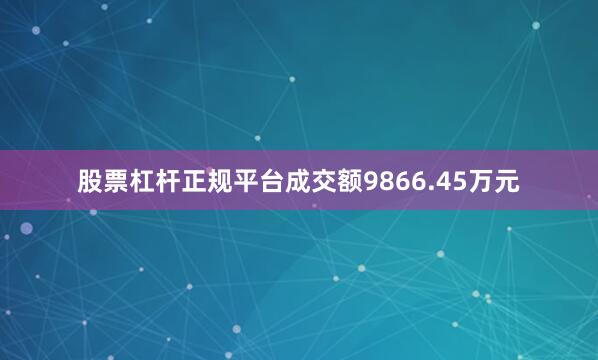 股票杠杆正规平台成交额9866.45万元