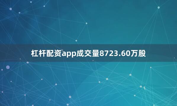 杠杆配资app成交量8723.60万股